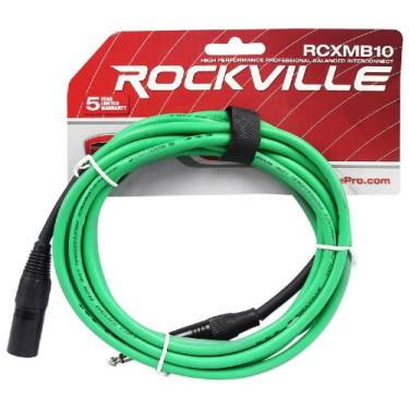Imagem de Rockville RCXMB10G Cabo macho REAN XLR para TRS de 0,6 cm, verde, 100% cobre