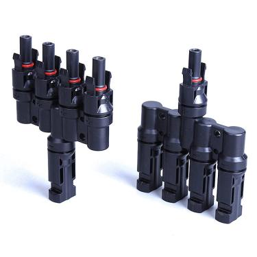 Imagem de BAYM M C 4 Painel Solar T Ramo 4 a 1 4M/F + 4F/M Conector de Cabo Conector de Fio Solar Tipo T T4 Combinador de Acoplador (1 par)