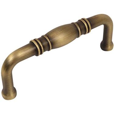 Imagem de Pacote com 10 – Puxador para armário de latão antigo escovado 4313BAB – furos de 76 mm