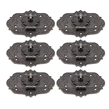 Imagem de Trava de gaveta, trava de metal de 6 peças de metal premium resistente durável estilo vintage para gavetas para armários de móveis