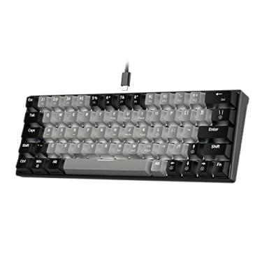 Imagem de Mini teclado mecânico de jogos, 64key com fio swirpable anti-ghosting Light Plug & Play Teclado ergonômico grey/black-red switch