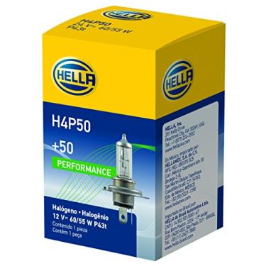 Imagem de HELLA Lâmpada de desempenho H4P50 +50, 12V, 60/55W
