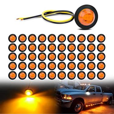 Imagem de Nilight 50 peças, luz de LED redonda de 1,9 cm com folga traseira indicadora para caminhão, trailer, carro, ônibus, trailer, vans, caravana, barco, 12 V, âmbar, garantia de 2 anos
