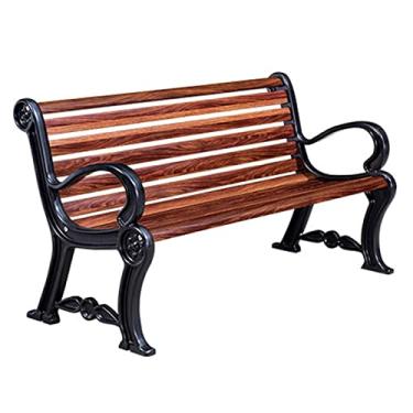 Imagem de KIZQYN Banco de jardim banco de parque ao ar livre 122/152 cm banco de lazer ao ar livre com encosto e apoios de braço banco de jardim completo de fibra de carbono para bancos externos de 3 pessoas (cor: 1, tamanho: 152 * 64,5 * 81 cm)