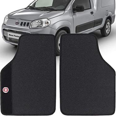 Imagem de Jogo de Tapete Borracha Pvc Universal Fiat Fiorino 2014 15 16 17 18 19 Preto Bordado Carpete Antiderrapante Impermeável
