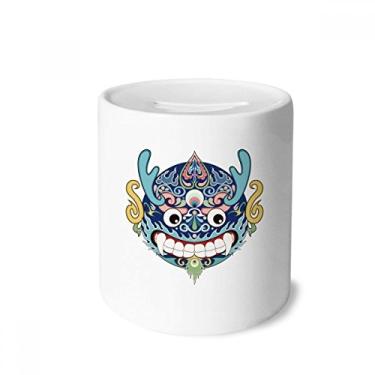 Imagem de DIYthinker China Cabeça de dragão chinês padrão tradicional caixa de dinheiro caixa de cerâmica porta-moedas presente de cofrinho