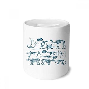 Imagem de DIYthinker Ilustrações de desenho de osso de animal, caixa de dinheiro caixa de cerâmica porta-moedas presente de cofrinho