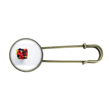 Imagem de Broche de metal retrô com foto de frutas vermelhas temperadas