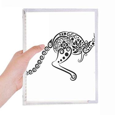 Imagem de Caderno de ilustração de esqueleto canguru sabor Austrália, diário de folhas soltas recarregável