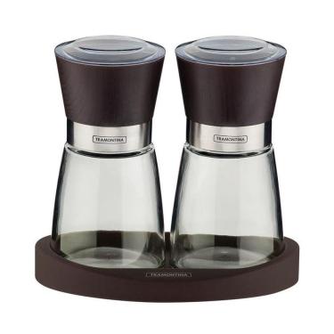 Imagem de Jogo Moedor Sal E Pimenta Em Cerâmica E Vidro Com Base Silicone Linha Churrasco Tramontina