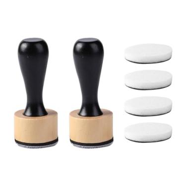 Imagem de UGPLM Pincel de esponja redondo, estêncil, pincéis de esponja, pincel de pintura para educação precoce, artesanato de arte diy, aquarela, 4 esponjas 2 alças