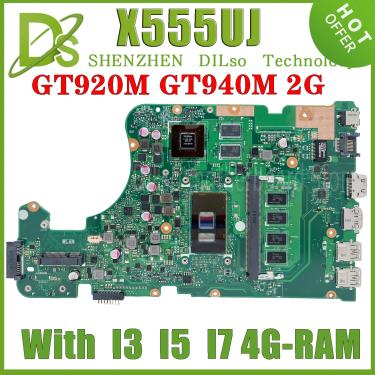 Imagem de KEFU X555UJ MAINboard Para ASUS X555UF F555U X555UB X555UQ X555UA I3 I5 I7 6th Gen 4GB