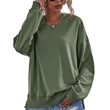 Imagem de Moletom Feminino Com Capuz, Cor Pura, Acolchoado para a Pele, Casual, Elegante, Manga Comprida, Moletom Feminino Com Capuz para Uso Diário (XL)
