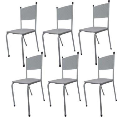 Imagem de Kit 6 Cadeira Branca Para Cozinha Jantar Com Assento Branco - Medcombo