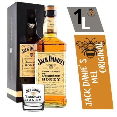 Imagem de Whisky Jack Daniel's Honey Com Caixa E Selo Original 1000 Ml + Copo Pe