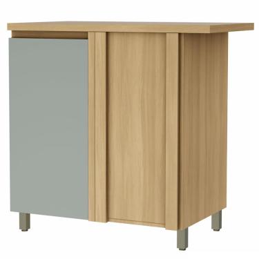 Imagem de Balcão de Canto Nesher Rainha em MDF 15mm com 1 Porta e 1 Prateleira - 92cm de largura 