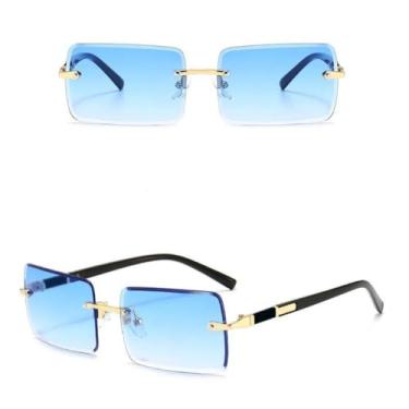 Imagem de Ã“culos de sol sem aro retângulo moda mulheres homens tons pequeno quadrado óculos de sol para feminino masculino verão viajando oculos, c5, um tamanho