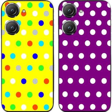 Imagem de 2 peças roxas coloridas bolinhas TPU gel silicone capa de telefone traseira para Asus Zenfone 8/9/10 (Asus Zenfone 10)