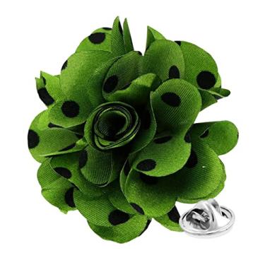 Imagem de Vittorio Vico Alfinete de lapela de flor de bolinhas formais masculinos: broche de flores para terno ou smoking, 2.5" (6.36CM), Poliéster, Não aplicável