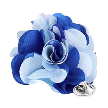 Imagem de Vittorio Vico Broche de lapela de flor de dois tons premium - lapela formal para homens, broche de flor, 2.5" (6.36CM), Poliéster, Não aplicável