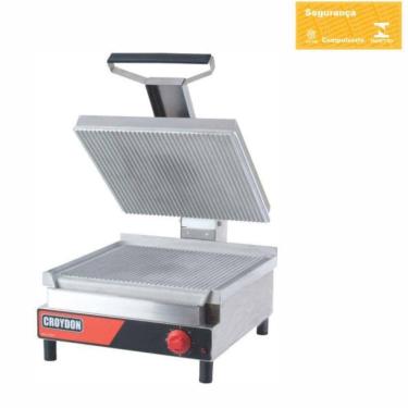Imagem de Sanduicheira Elétrica Gigante Simples Estriada Ssge Croydon Chapa Para Lanche Ssge 220v