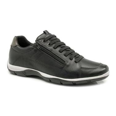 Imagem de Sapatenis Masculino Ferricelli Couro Preto Salto 4cm