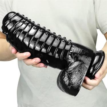 Imagem de XXL Plugue Anal Vibrador Realista com Ventosa Forte, 30 cm 6 Cores Grande Vibrador Gigante Plugue Vaginal Anal Vibrador Pênis Brinquedo Sexual para Casais Unissex(Black)