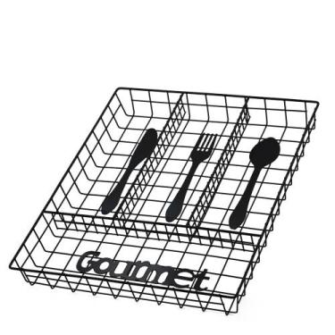 Imagem de Porta Talher 4 Divisórias Gourmet 26x32Cm - Mai Home