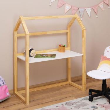 Imagem de Mesinha Infantil Escrivaninha Desenho Madeira Montessori Regulável Tin