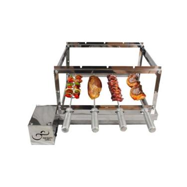 Imagem de Churrasqueira Giratória 4 Espetos Inox Gira grill bivolt - INFINITY-GR