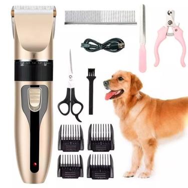 Imagem de Máquina Tosa Profissional Cachorros Sem Fio Recarregável Cor Preto Vol
