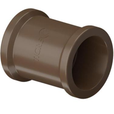 Imagem de Luva Soldável Lisa Simples PVC Marrom Para Canos E Tubos De Água Fria 