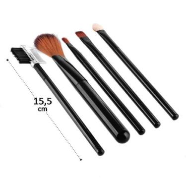 Imagem de Kit Pincel de Maquiagem 5 Peças Preto - Meiyani
