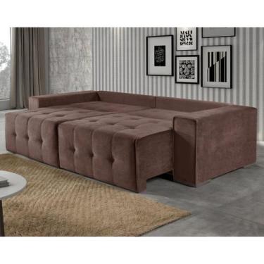 Imagem de Sof Retrtil e Reclinvel com Molas 4 Lugares 2,70cm Noruega  Caf - Bell