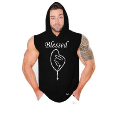 Imagem de Camiseta Regata Com Capuz Esportiva Treino Liso Estampa Personalizada 