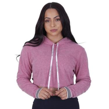 Imagem de Cropped moletinho algodão feminino casual capuz orbis - Orbis Fitness