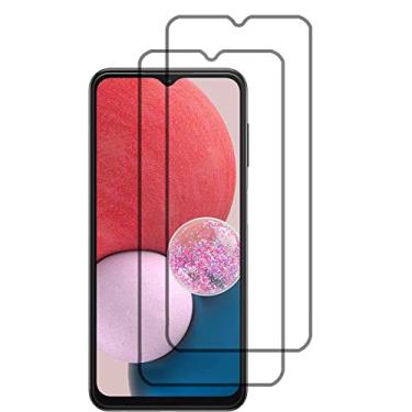 Imagem de UPONEW [Pacote com 2] Protetor de tela de vidro temperado de alta transparência para Samsung Galaxy A13 4G Preto