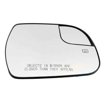 Imagem de Vidro do espelho lateral do passageiro não ponto cego aquecido sem escurecimento automático compatível com Toyota Sienna 2011-2020 Vidro do espelho retrovisor lateral do passageiro com placa de