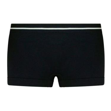 Imagem de Calcinha Infantil Feminina Lupo Boxer Sem Costura Preta, G, Preto
