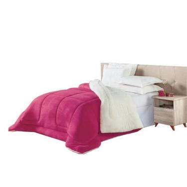 Imagem de Cobre leito Sherpa com Manta Flanel Queen Dupla Face Cores - Nathalia 