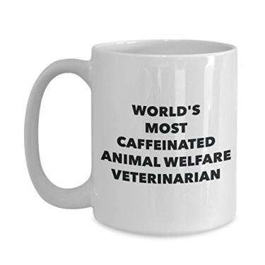 Imagem de Caneca Veterinária World's Most Caffeinated Animal Bem-Estar - Chá Divertido Cacau Quente - Ideia de Presente de Aniversário de Natal