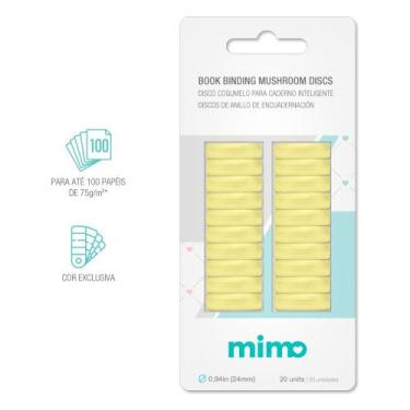 Imagem de Disco Cogumelo para Caderno Inteligente Amarelo Candy 24 mm Mimo 20 Un