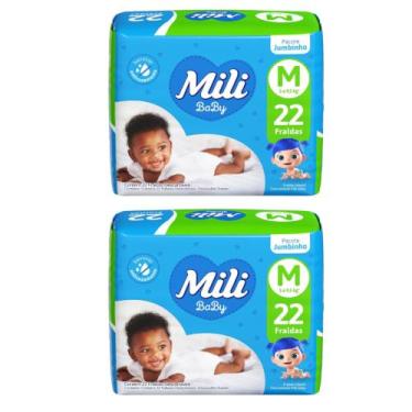 Imagem de Kit C2 Fralda infantil Jumbinho M C/22 - Mili - MILI S/A