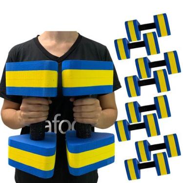 Imagem de Kit 4 Pares de Halteres Hidroginástica Em EVA 3 A 4 Kg DF4013-AZ Azul/