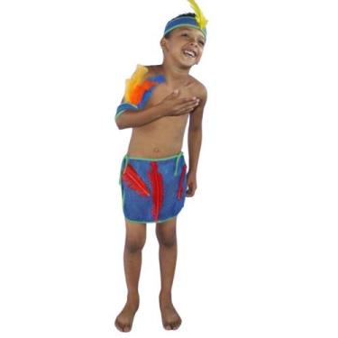 Imagem de Fantasia De Índio Completa Infantil Luxo Dia Do Índio Carnaval Festa F