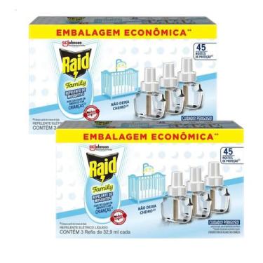 Imagem de Kit 6 Repelente Elétrico Raid Family 45 Noites 32,9ml Cada