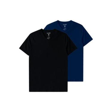Imagem de Kit com 2 Camisetas Masculina Malwee 1000004422, Preto, M