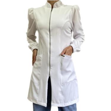 Imagem de Jaleco Acinturado Feminino Manga Longa Bufante Biah - Jaleco Art, Bran