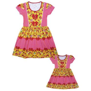 Imagem de Vestido Tal Mãe Tal Filha Temático Estampado Festa Junina - Calupa, Ad