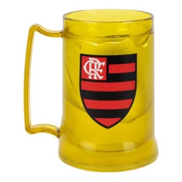 Imagem de Caneca Gel Isolante Térmico Amarelo 400ml - Flamengo - Mileno